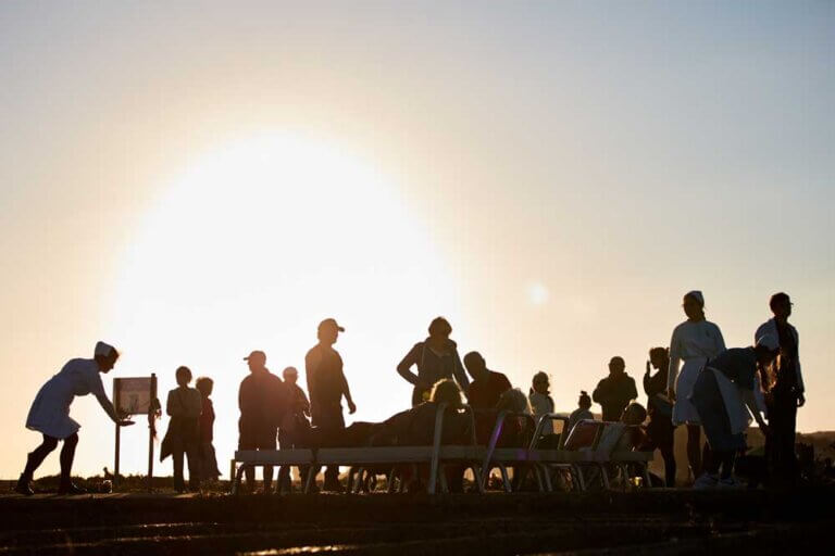 Nurses at sunset